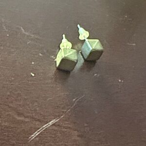 Gold Cube Stud Earrings